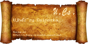 Ujházy Csinszka névjegykártya